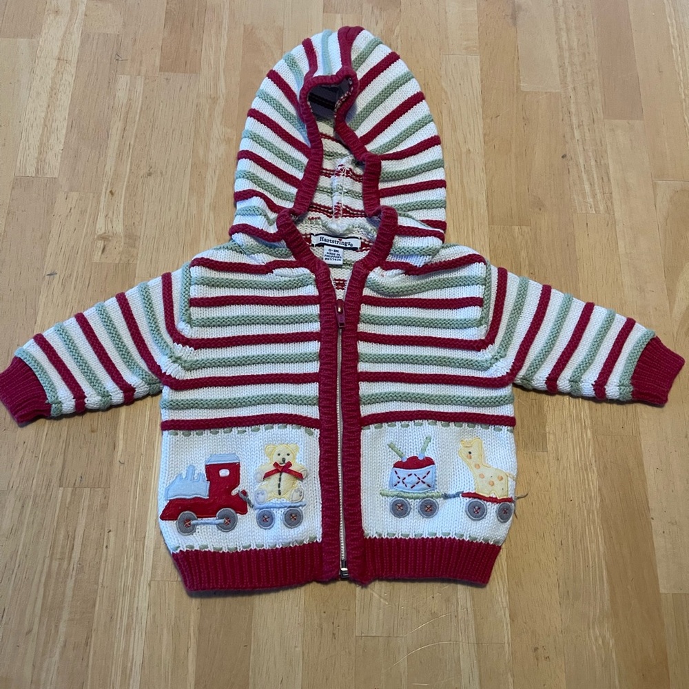 Hartstrings Christmas Baby Cardigan Sweater 0-3 Months